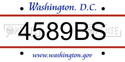 4589BS District Of Columbia License Plate