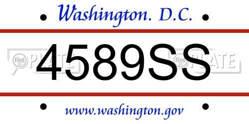 4589SS District Of Columbia License Plate