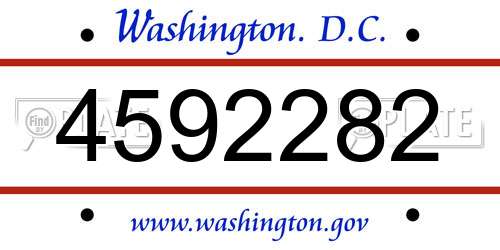 4592282 District Of Columbia License Plate
