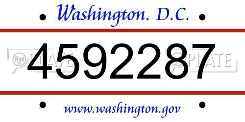 4592287 District Of Columbia License Plate