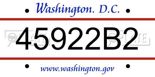 45922B2 District Of Columbia License Plate