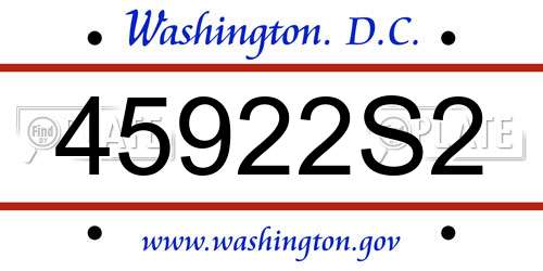 45922S2 District Of Columbia License Plate