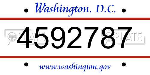 4592787 District Of Columbia License Plate