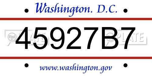 45927B7 District Of Columbia License Plate
