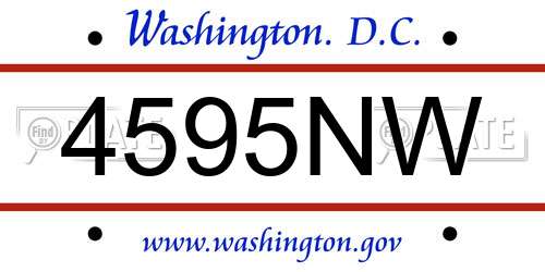 4595NW District Of Columbia License Plate