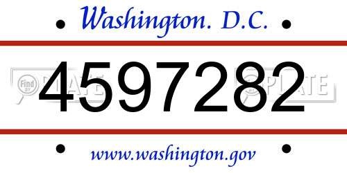 4597282 District Of Columbia License Plate