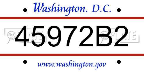 45972B2 District Of Columbia License Plate