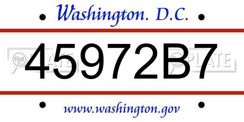 45972B7 District Of Columbia License Plate
