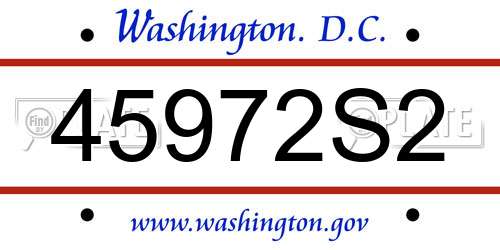 45972S2 District Of Columbia License Plate