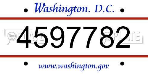 4597782 District Of Columbia License Plate