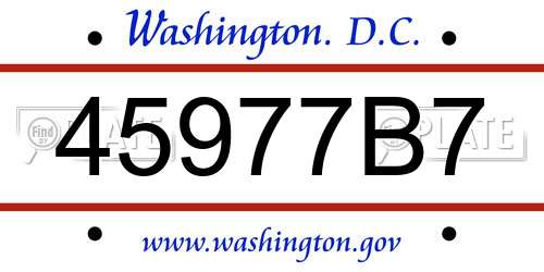45977B7 District Of Columbia License Plate
