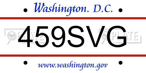 459SVG District Of Columbia License Plate