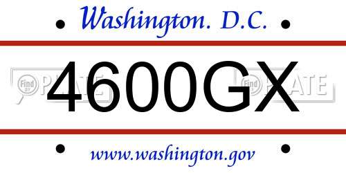 4600GX District Of Columbia License Plate