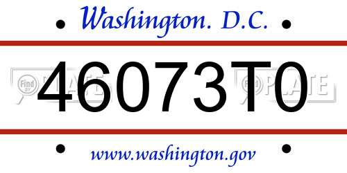 46073T0 District Of Columbia License Plate
