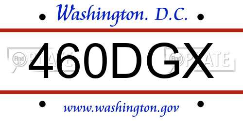 460DGX District Of Columbia License Plate