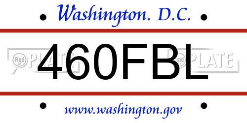 460FBL District Of Columbia License Plate