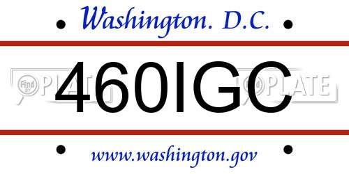460IGC District Of Columbia License Plate