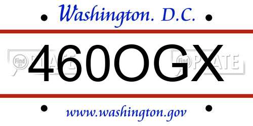 460OGX District Of Columbia License Plate