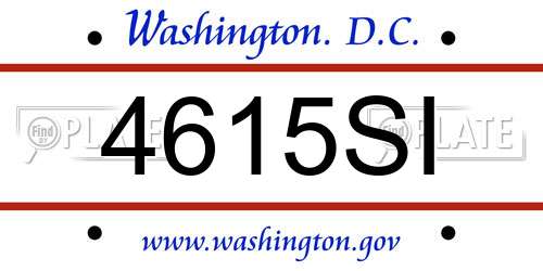 4615SI District Of Columbia License Plate