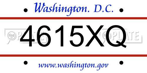 4615XQ District Of Columbia License Plate
