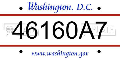 46160A7 District Of Columbia License Plate