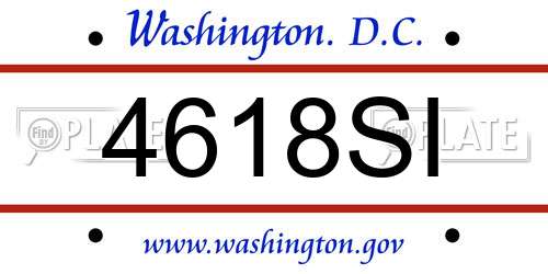 4618SI District Of Columbia License Plate