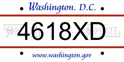 4618XD District Of Columbia License Plate