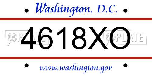 4618XO District Of Columbia License Plate