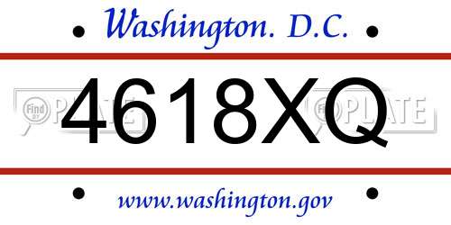 4618XQ District Of Columbia License Plate