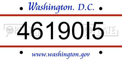 46190I5 District Of Columbia License Plate