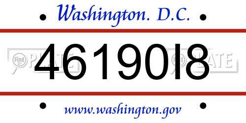 46190I8 District Of Columbia License Plate