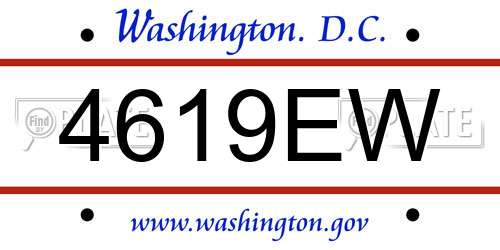 4619EW District Of Columbia License Plate