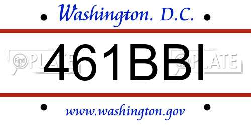 461BBI District Of Columbia License Plate