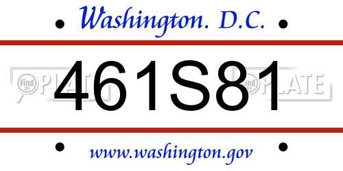 461S81 District Of Columbia License Plate
