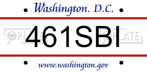 461SBI District Of Columbia License Plate
