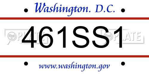 461SS1 District Of Columbia License Plate