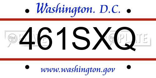 461SXQ District Of Columbia License Plate