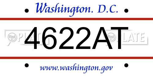 4622AT District Of Columbia License Plate