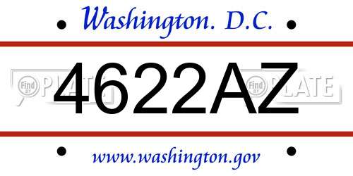 4622AZ District Of Columbia License Plate