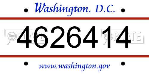 4626414 District Of Columbia License Plate