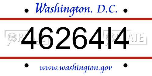 46264I4 District Of Columbia License Plate