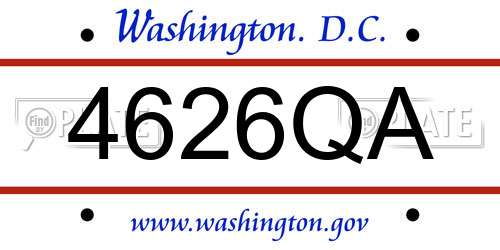 4626QA District Of Columbia License Plate
