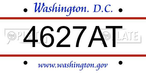 4627AT District Of Columbia License Plate