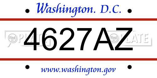 4627AZ District Of Columbia License Plate