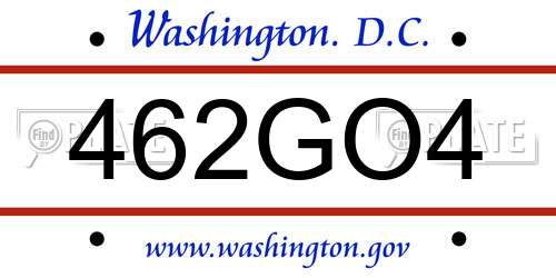 462GO4 District Of Columbia License Plate