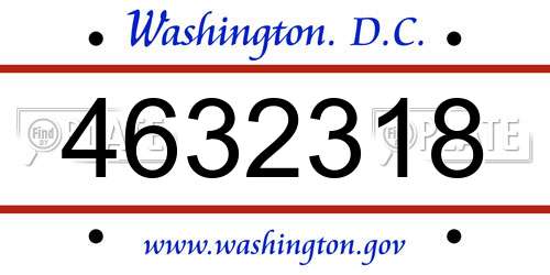 4632318 District Of Columbia License Plate