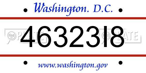 46323I8 District Of Columbia License Plate