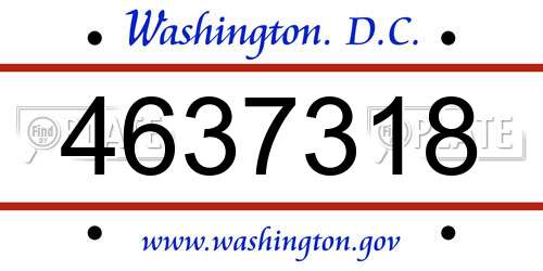 4637318 District Of Columbia License Plate