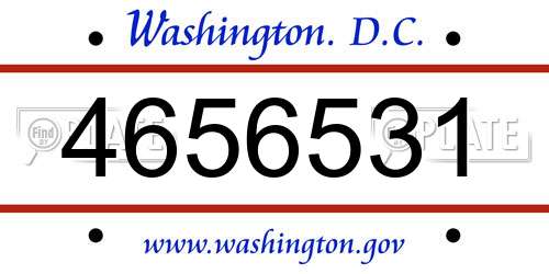 4656531 District Of Columbia License Plate