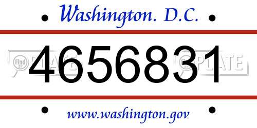 4656831 District Of Columbia License Plate